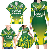 Cook Islands Rugby Custom Family Matching Long Sleeve Bodycon Dress and Hawaiian Shirt The Kukis Go Champions LT05 - Polynesian Pride