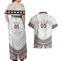 Fiji Rugby Custom Couples Matching Off Shoulder Maxi Dress and Hawaiian Shirt Fijian Bati Go Champions LT05 - Polynesian Pride