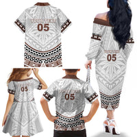 Fiji Rugby Custom Family Matching Off The Shoulder Long Sleeve Dress and Hawaiian Shirt Fijian Bati Go Champions LT05 - Polynesian Pride