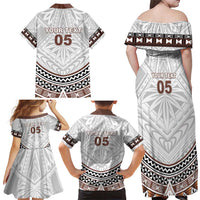 Fiji Rugby Custom Family Matching Off Shoulder Maxi Dress and Hawaiian Shirt Fijian Bati Go Champions LT05 - Polynesian Pride