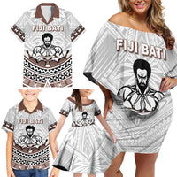 Fiji Rugby Custom Family Matching Off Shoulder Short Dress and Hawaiian Shirt Fijian Bati Go Champions LT05 - Polynesian Pride