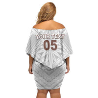 Fiji Rugby Custom Family Matching Off Shoulder Short Dress and Hawaiian Shirt Fijian Bati Go Champions LT05 - Polynesian Pride
