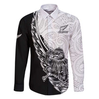 New Zealand Kiwi Rugby Custom Family Matching Short Sleeve Bodycon Dress and Hawaiian Shirt Go Champions Maori Pattern LT05 Dad's Shirt - Long Sleeve White - Polynesian Pride