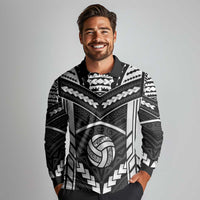 Custom Polynesia Beach Volleyball Long Sleeve Polo Shirt Polynesian Tribal Pattern - Polynesian Pride