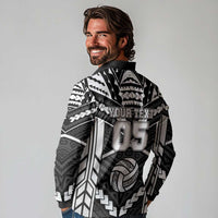 Custom Polynesia Beach Volleyball Long Sleeve Polo Shirt Polynesian Tribal Pattern - Polynesian Pride
