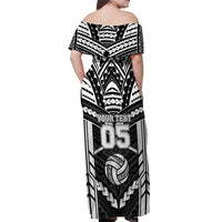 Custom Polynesia Beach Volleyball Off Shoulder Maxi Dress Polynesian Tribal Pattern - Polynesian Pride