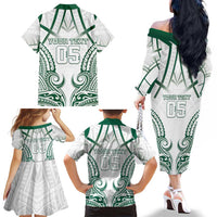 Custom Hawaii Volleyball Family Matching Off The Shoulder Long Sleeve Dress and Hawaiian Shirt Polynesian Pattern LT05 - Polynesian Pride