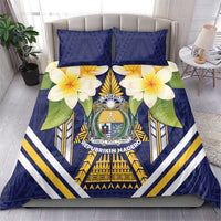 Nauru Independence Day Bedding Set Coat Of Arms With Plumeria LT05 - Polynesian Pride