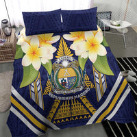 Nauru Independence Day Bedding Set Coat Of Arms With Plumeria LT05 - Polynesian Pride
