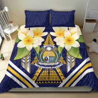 Nauru Independence Day Bedding Set Coat Of Arms With Plumeria LT05 - Polynesian Pride