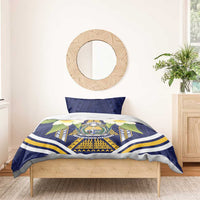 Nauru Independence Day Bedding Set Coat Of Arms With Plumeria LT05 - Polynesian Pride