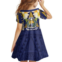 Personalised Nauru Independence Day Family Matching Off Shoulder Maxi Dress and Hawaiian Shirt Coat Of Arms With Plumeria LT05 - Polynesian Pride