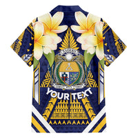 Personalised Nauru Independence Day Hawaiian Shirt Coat Of Arms With Plumeria - Polynesian Pride