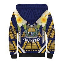 Personalised Nauru Independence Day Sherpa Hoodie Coat Of Arms With Plumeria LT05 - Polynesian Pride