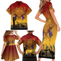 ANZAC Day Family Matching Short Sleeve Bodycon Dress and Hawaiian Shirt Australia And New Zealand Slouch Hats LT05 - Polynesian Pride