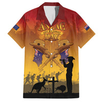 ANZAC Day Family Matching Summer Maxi Dress and Hawaiian Shirt Australia And New Zealand Slouch Hats LT05 Dad's Shirt - Short Sleeve Yellow - Polynesian Pride