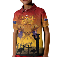 ANZAC Day Kid Polo Shirt Australia And New Zealand Slouch Hats LT05 Kid Yellow - Polynesian Pride