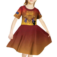 ANZAC Day Kid Short Sleeve Dress Australia And New Zealand Slouch Hats LT05 - Polynesian Pride