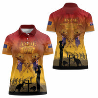 ANZAC Day Women Polo Shirt Australia And New Zealand Slouch Hats LT05 - Polynesian Pride