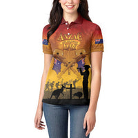 ANZAC Day Women Polo Shirt Australia And New Zealand Slouch Hats LT05 - Polynesian Pride