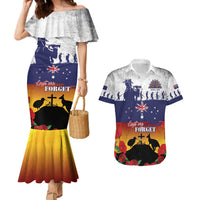 New Zealand And Australia ANZAC Last Post Couples Matching Mermaid Dress and Hawaiian Shirt LT05 Blue - Polynesian Pride