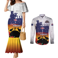 New Zealand And Australia ANZAC Last Post Couples Matching Mermaid Dress and Long Sleeve Button Shirt LT05 Blue - Polynesian Pride