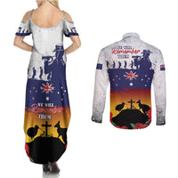 New Zealand And Australia ANZAC Last Post Couples Matching Summer Maxi Dress and Long Sleeve Button Shirt LT05 - Polynesian Pride