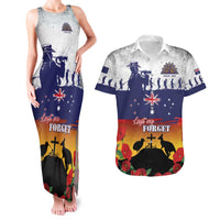 New Zealand And Australia ANZAC Last Post Couples Matching Tank Maxi Dress and Hawaiian Shirt LT05 Blue - Polynesian Pride