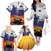 New Zealand And Australia ANZAC Last Post Family Matching Off The Shoulder Long Sleeve Dress and Hawaiian Shirt LT05 - Polynesian Pride