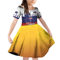 New Zealand And Australia ANZAC Last Post Family Matching Off Shoulder Short Dress and Hawaiian Shirt LT05 Daughter's Dress Blue - Polynesian Pride