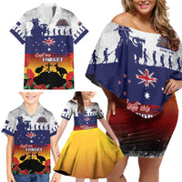 New Zealand And Australia ANZAC Last Post Family Matching Off Shoulder Short Dress and Hawaiian Shirt LT05 - Polynesian Pride