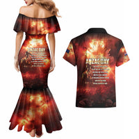 Honouring The ANZAC Spirit Couples Matching Mermaid Dress and Hawaiian Shirt Gallipoli Lest We Forget LT05 - Polynesian Pride