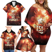 Honouring The ANZAC Spirit Family Matching Off Shoulder Short Dress and Hawaiian Shirt Gallipoli Lest We Forget LT05 - Polynesian Pride