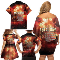 Honouring The ANZAC Spirit Family Matching Off Shoulder Short Dress and Hawaiian Shirt Gallipoli Lest We Forget LT05 - Polynesian Pride