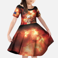 Honouring The ANZAC Spirit Family Matching Puletasi and Hawaiian Shirt Gallipoli Lest We Forget LT05 Daughter's Dress Red - Polynesian Pride