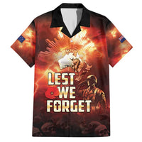 Honouring The ANZAC Spirit Family Matching Short Sleeve Bodycon Dress and Hawaiian Shirt Gallipoli Lest We Forget LT05 Dad's Shirt - Short Sleeve Red - Polynesian Pride