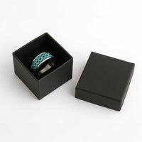 New Zealand Aotearoa Classic Ring Turquoise Taniko Art Maori Pattern LT05 - Polynesian Pride