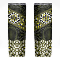 New Zealand Aotearoa Skinny Tumbler Yellow Taniko Art Maori Pattern LT05 Yellow - Polynesian Pride
