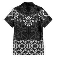 New Zealand Aotearoa Family Matching Summer Maxi Dress and Hawaiian Shirt Black Taniko Art Maori Pattern LT05 - Polynesian Pride