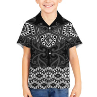 New Zealand Aotearoa Hawaiian Shirt Black Taniko Art Maori Pattern