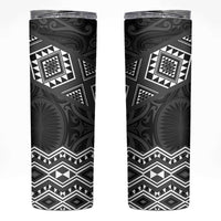 New Zealand Aotearoa Skinny Tumbler Black Taniko Art Maori Pattern LT05 Black - Polynesian Pride