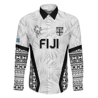 Custom Fiji 2026 Rugby Family Matching Long Sleeve Bodycon Dress and Hawaiian Shirt Fijian Tapa Pattern LT05 Dad's Shirt - Long Sleeve White - Polynesian Pride
