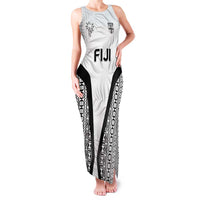 Custom Fiji 2026 Rugby Family Matching Tank Maxi Dress and Hawaiian Shirt Fijian Tapa Pattern LT05 Mom's Dress White - Polynesian Pride