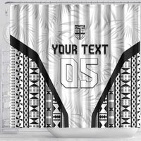 Custom Fiji 2026 Rugby Shower Curtain Fijian Tapa Pattern