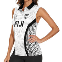Custom Fiji 2026 Rugby Women Sleeveless Polo Shirt Fijian Tapa Pattern LT05 - Polynesian Pride