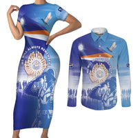 Personalised Marshall Islands Remembrance Day Couples Matching Short Sleeve Bodycon Dress and Long Sleeve Button Shirt We Will Always Remember