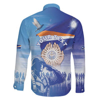 Personalised Marshall Islands Remembrance Day Family Matching Off The Shoulder Long Sleeve Dress and Hawaiian Shirt We Will Always Remember LT05 - Polynesian Pride