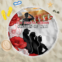 New Zealand ANZAC Day Beach Blanket The Unsung Heroes Sisters of War LT05 One Size 150cm White - Polynesian Pride