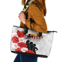 New Zealand ANZAC Day Leather Tote Bag The Unsung Heroes Sisters of War LT05 White - Polynesian Pride