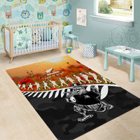 New Zealand ANZAC Rugby Area Rug Soldier Fern With Kiwi Bird LT05 - Polynesian Pride